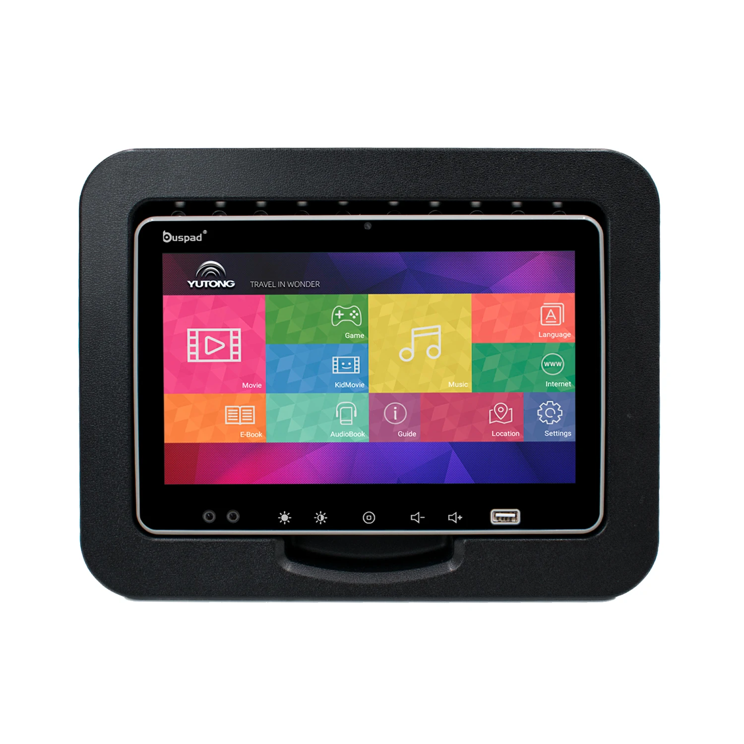 YYHC acousticode 32G Android Car Headrest Monitor 10.1 Multimedia Player Touch Screen Bluetooth Foldable Dashboard Bus Vehicle