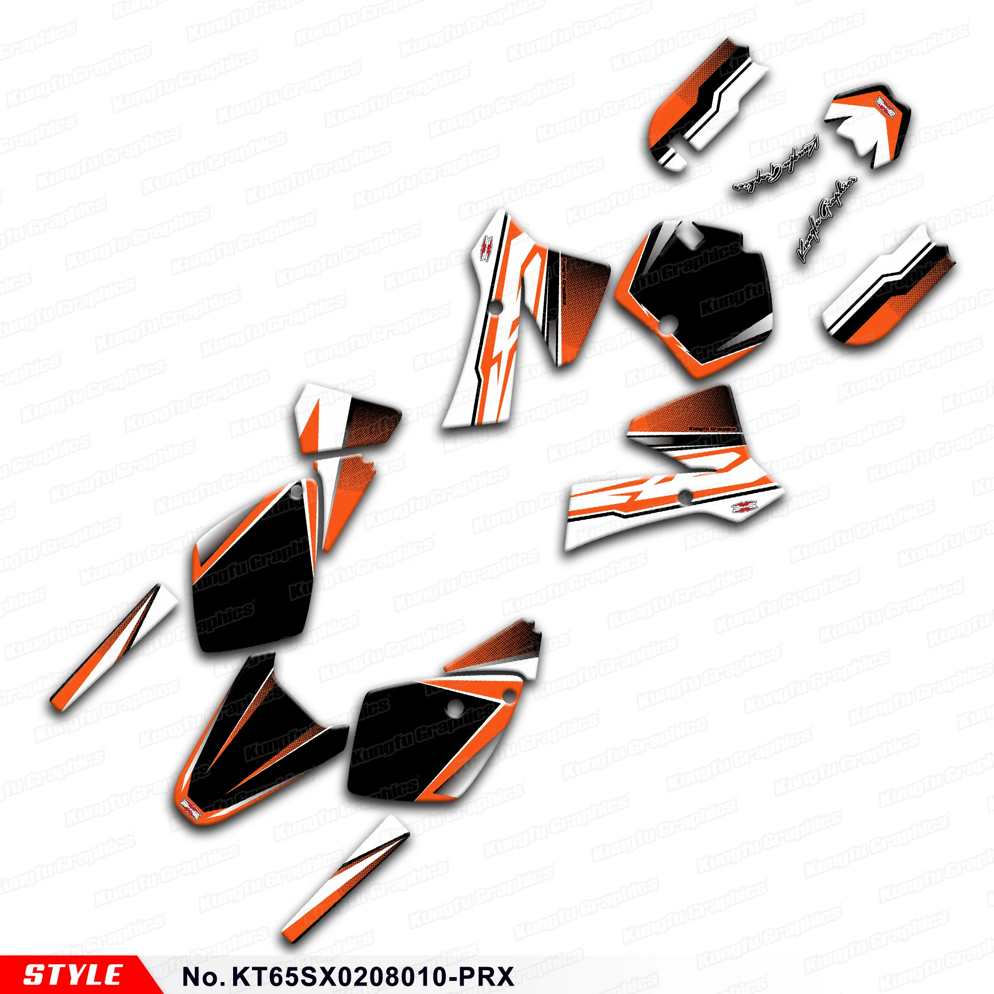 JY RACING Motocross Graphics Laminated Decals for KTM 65 SX SX65 2002 2003 2004 2005 2006 2007 2008, KT65SX0208010-PRX