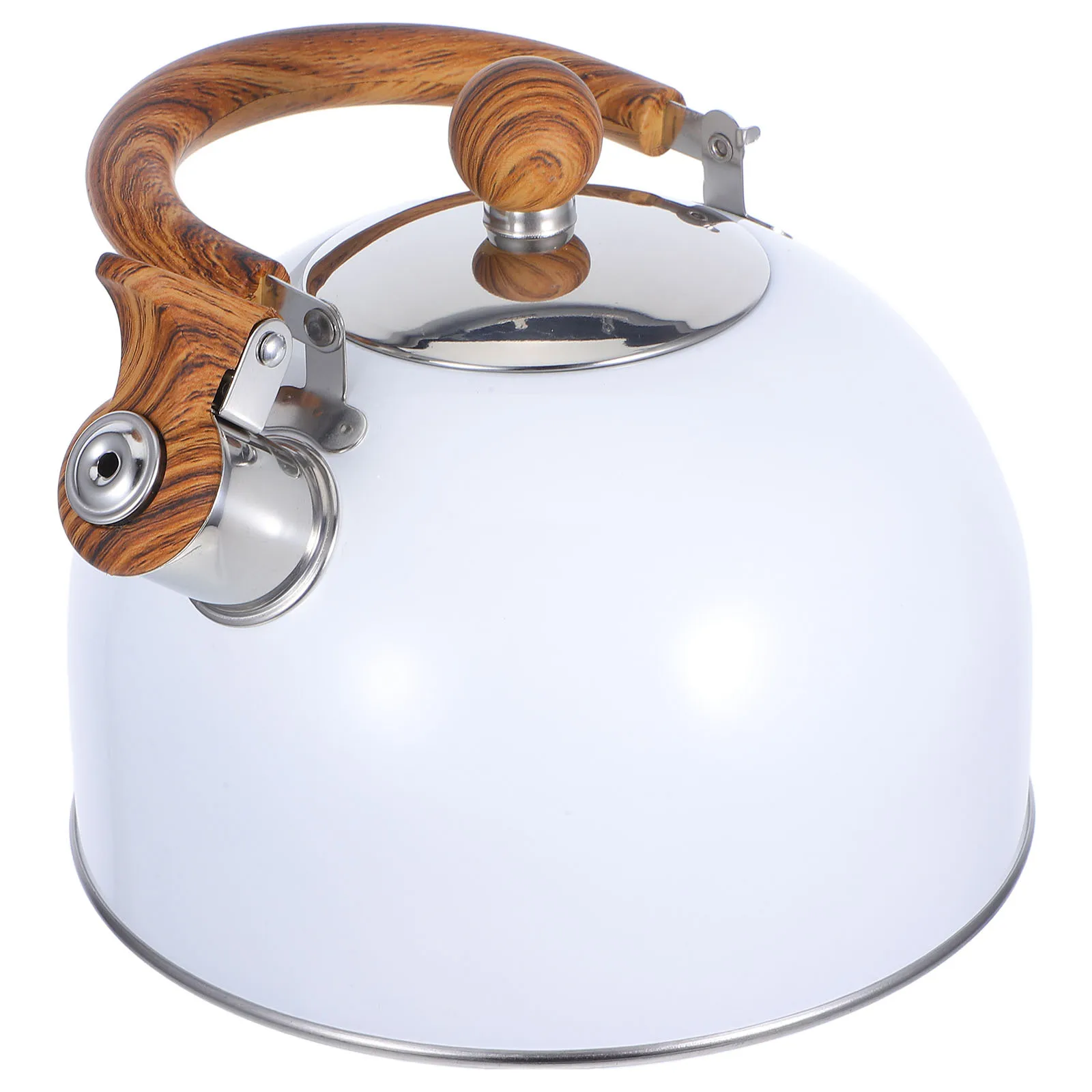 

1pc 2.5L White Kettle Home Use Whistling Whistle Water Kettle Teakettle For Gas Stove Induction Cooker Kitchen Boiling Container