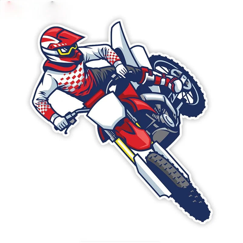 

Y143# Car Sticker Motocross Rider Doing Jumping Colorful Accessories Pegatinas Para Coche DIY Car Styling