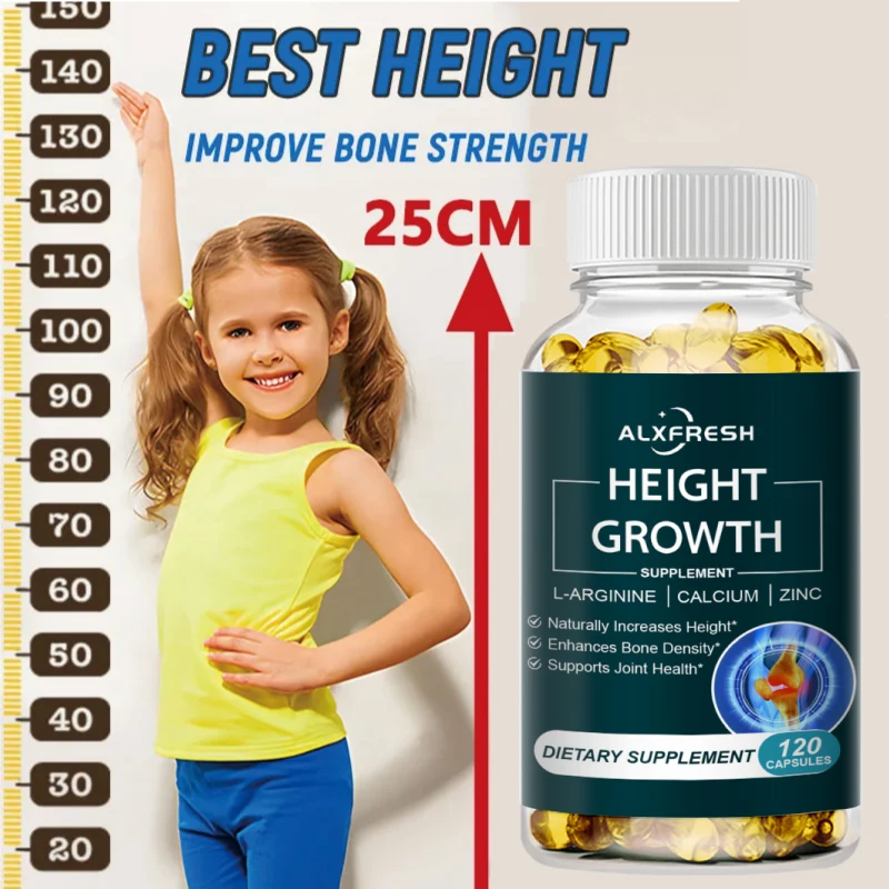 Alxfresh Height Growth Supplement With Vitamins and Calcium Zinc Improves Bone Strength Natural Capsules Promotes GrowthImmunity