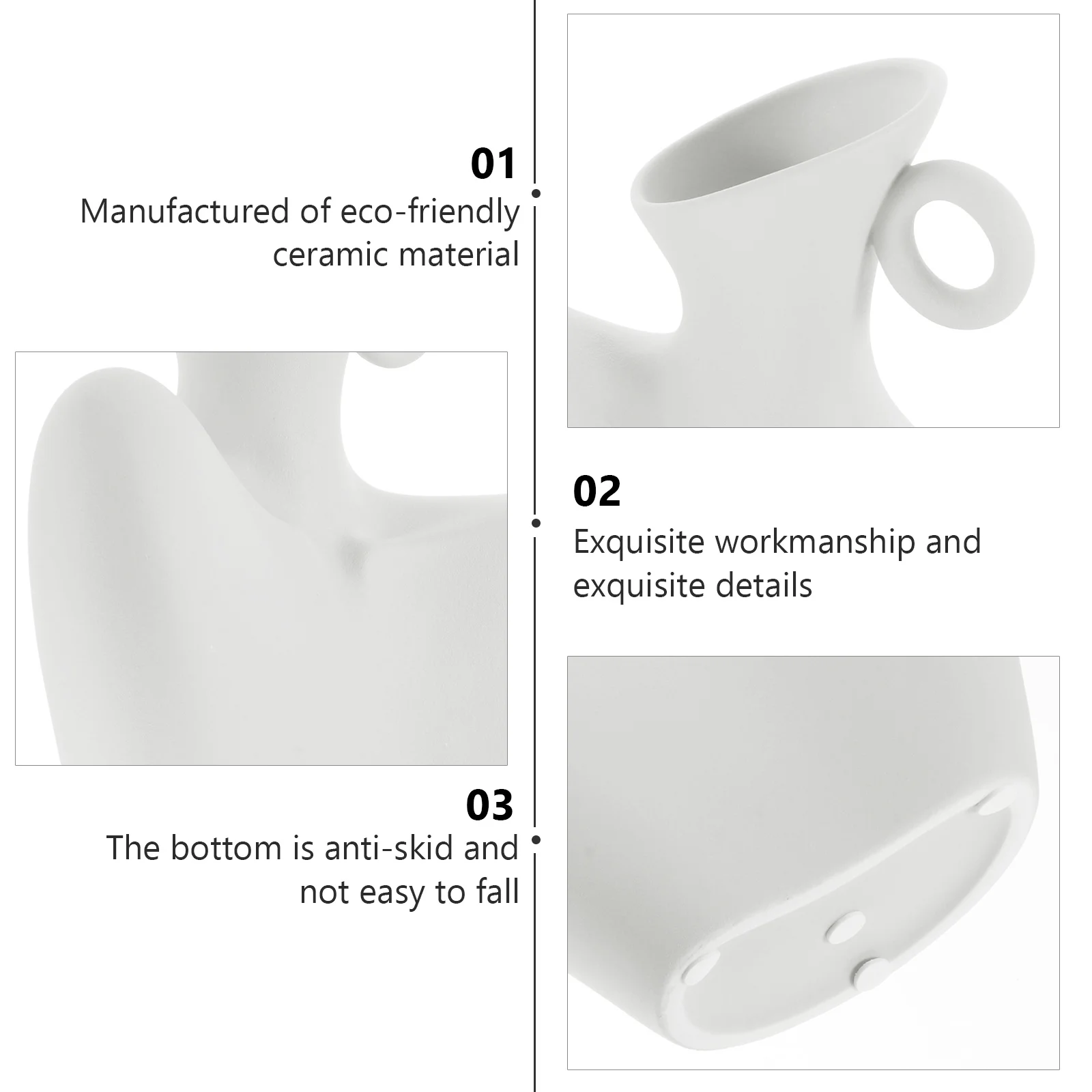 

Body Art Vase White Porcelain Creative Ceramic Decorative Vase Artistic Desktop Flower Arranging Home Decor