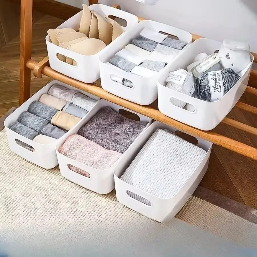 Office snack storage basket kitchen bedroom storage basket three sizes rectangular cosmetics classification box