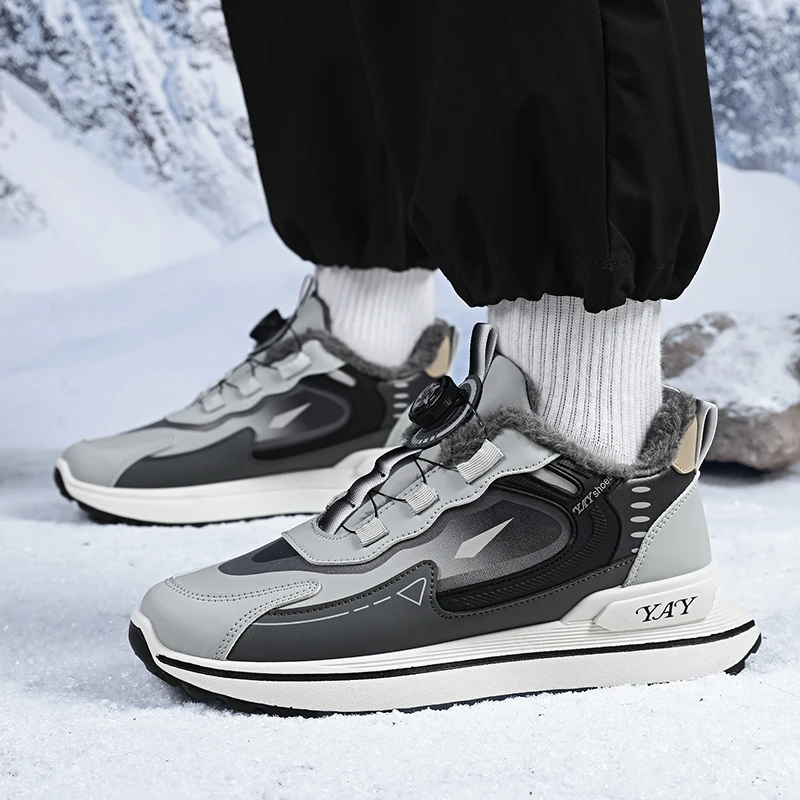 أحذية الأب الشتوية المبطنة بالصوف 2025 نموذج شعبي جديد مع مشبك دوار، أحذية رياضية للجري ممتصة للصدمات بنعال ناعمة #2