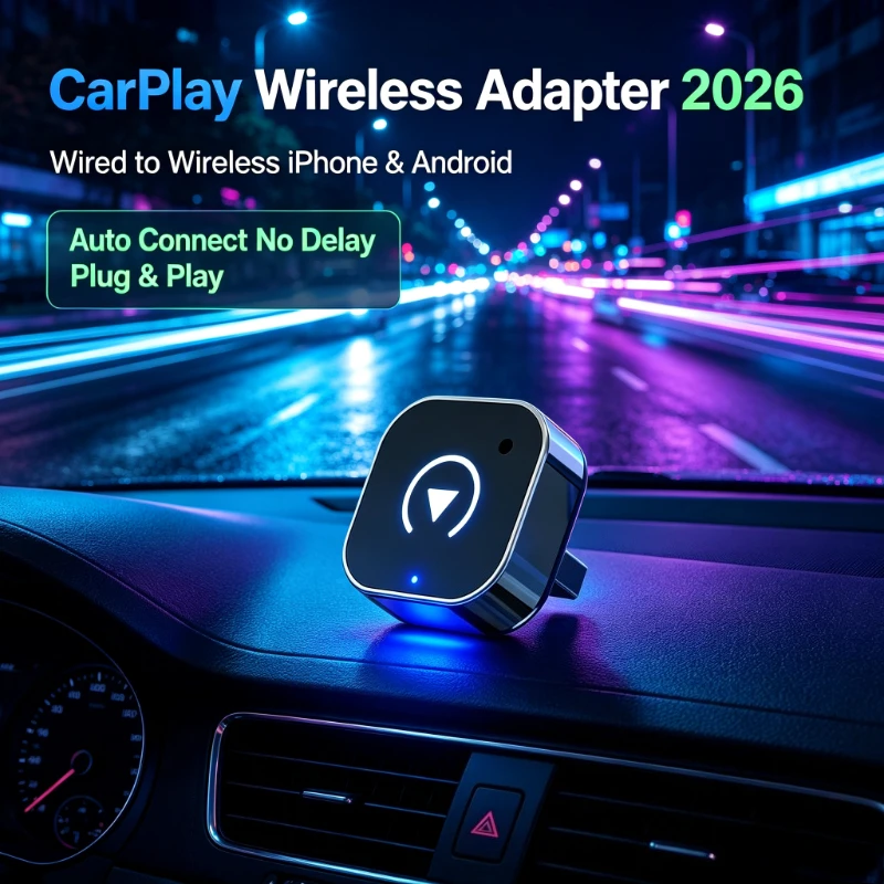 Plug and Play Wireless CarPlay Adapter 2026 New Auto Connect No Delay Turn Wired CarPlay Into Wireless For Phone