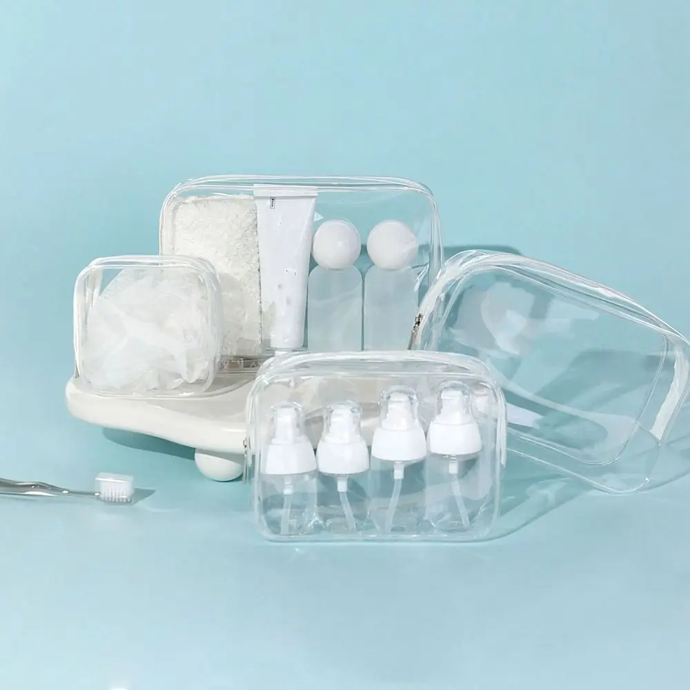 투명 인쇄 휴대용 PVC 세면백 다기능 다양한 스타일 여행용 정리 가방 지퍼/자가 밀봉 투명 메이크업 파우치