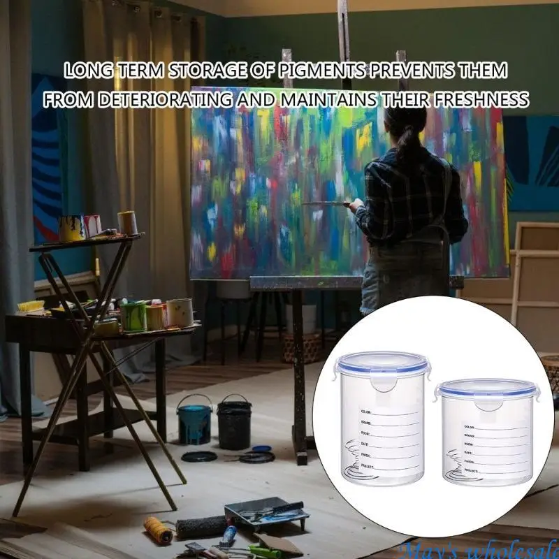 8Pcs Plastic Paint Containers with Lid Touch up Paint Cups Easy to Use 448A