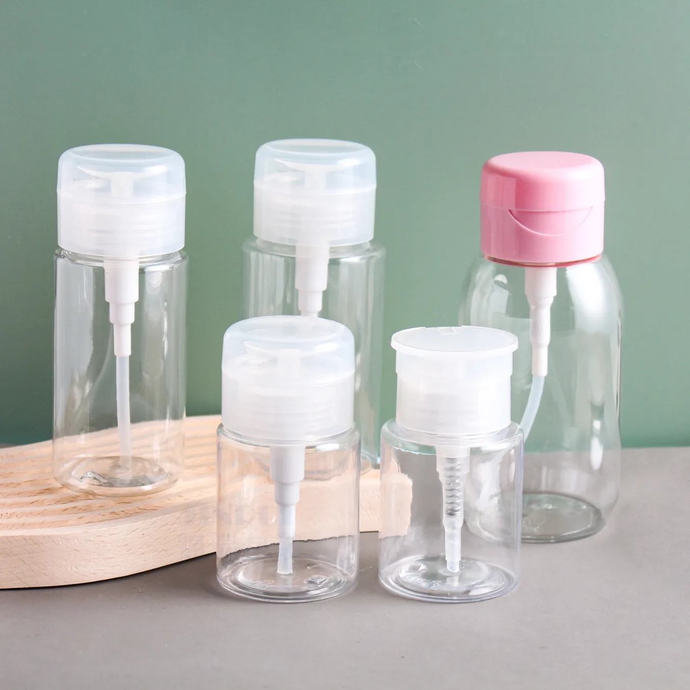 100/150/200ml Nail Refillable Bottles Empty Press Pump Dispenser Nail Art Polish Remover Cleaner Makeup Bottle Manicure Tool