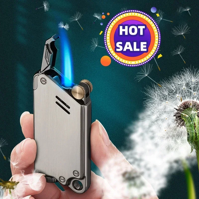 New Hot Boutique Men\'s Gift Cool and Unusual Mechanical Blowtorch Waterproof Inflatable Butane Lighter Smoking Accessories