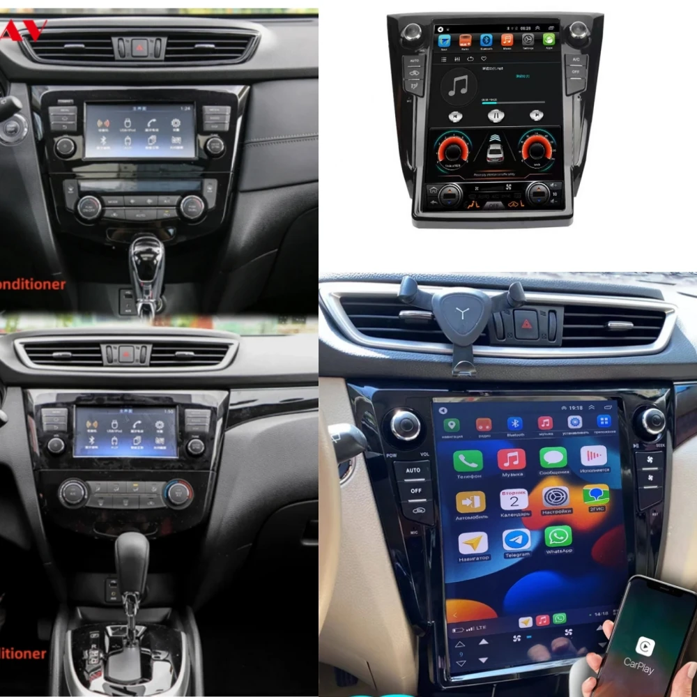 

12.1 " Vertical Screen Multimedia Video Player For Nissan xtrail 2019 X-Trail 2013-2018 Qashqai Radio Android 13 GPS CarPlay DSP