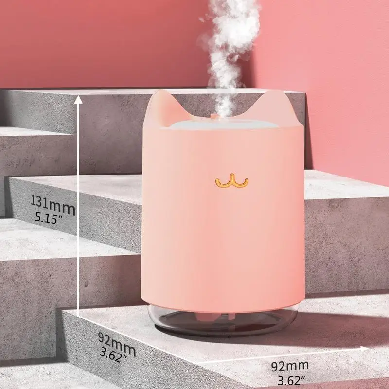 L8RE – humidificateur à brume fraîche, chat mignon, USB, personnel bureau, avec LED, lumière d diffuseur d'huiles