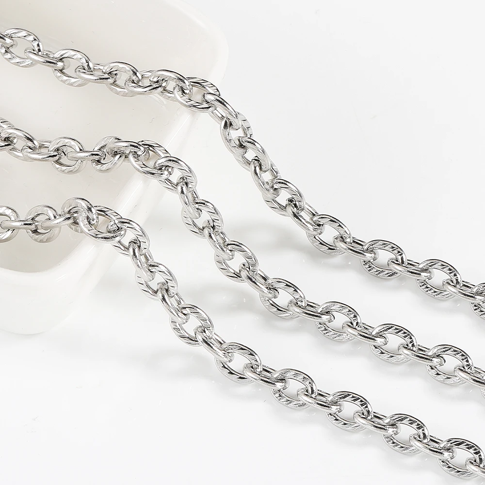 1meter High Quality Stainless Steel Necklace Chain Thicken Rolo Cable Link Curb Chain for Jewelry Making Bracelet Accessories