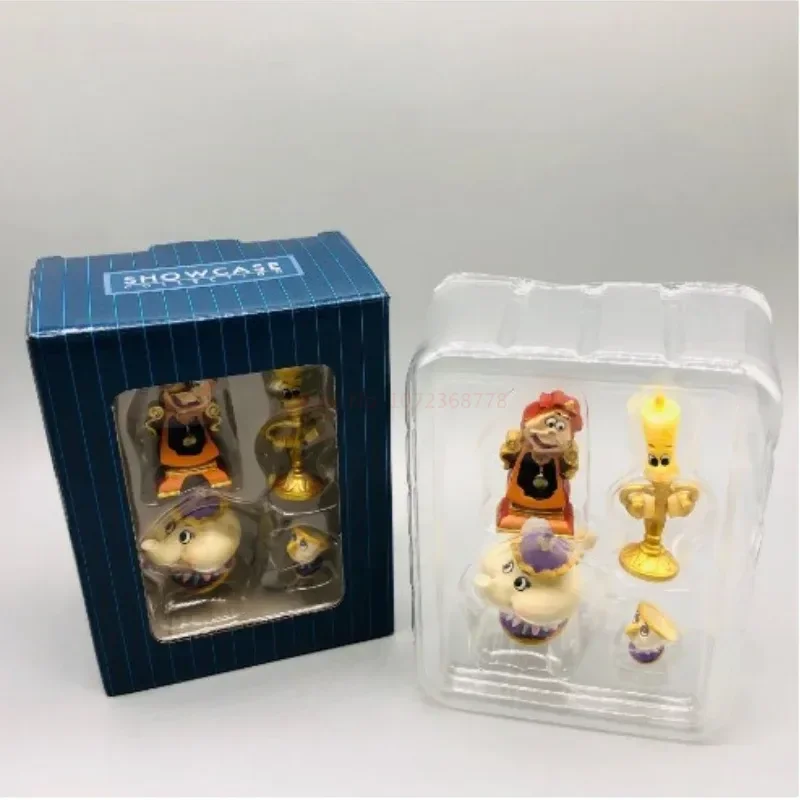 ديزني-الجمال وشخصيات الوحش ، ساعة Cogsworth Mr ، مصباح شمعة Lumiere ، شكل تمثال ، ديكور منزلي ، هدية نموذجية ، أصلية #6