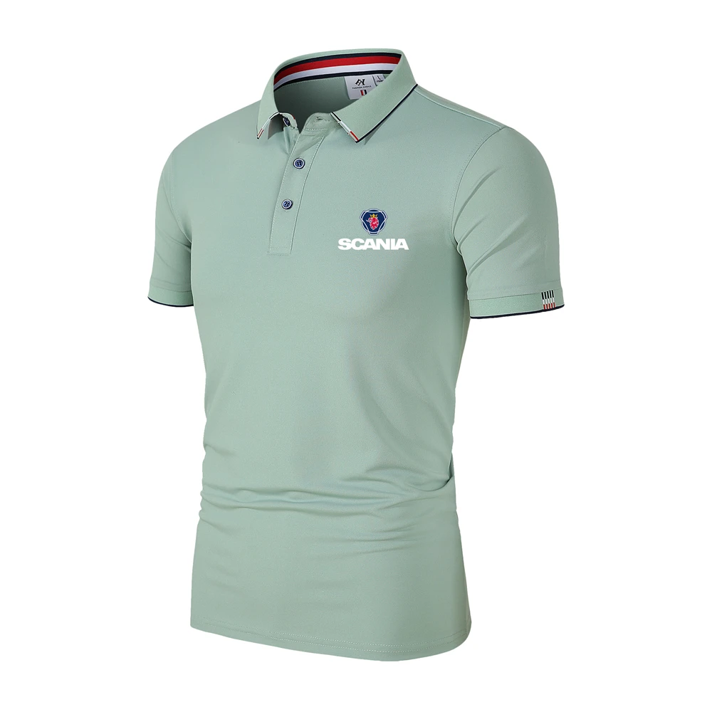 Polo con logotipo de camión para hombre, camiseta de Golf, moda urbana, negocios, Color sólido, ajustada, verano, 2024