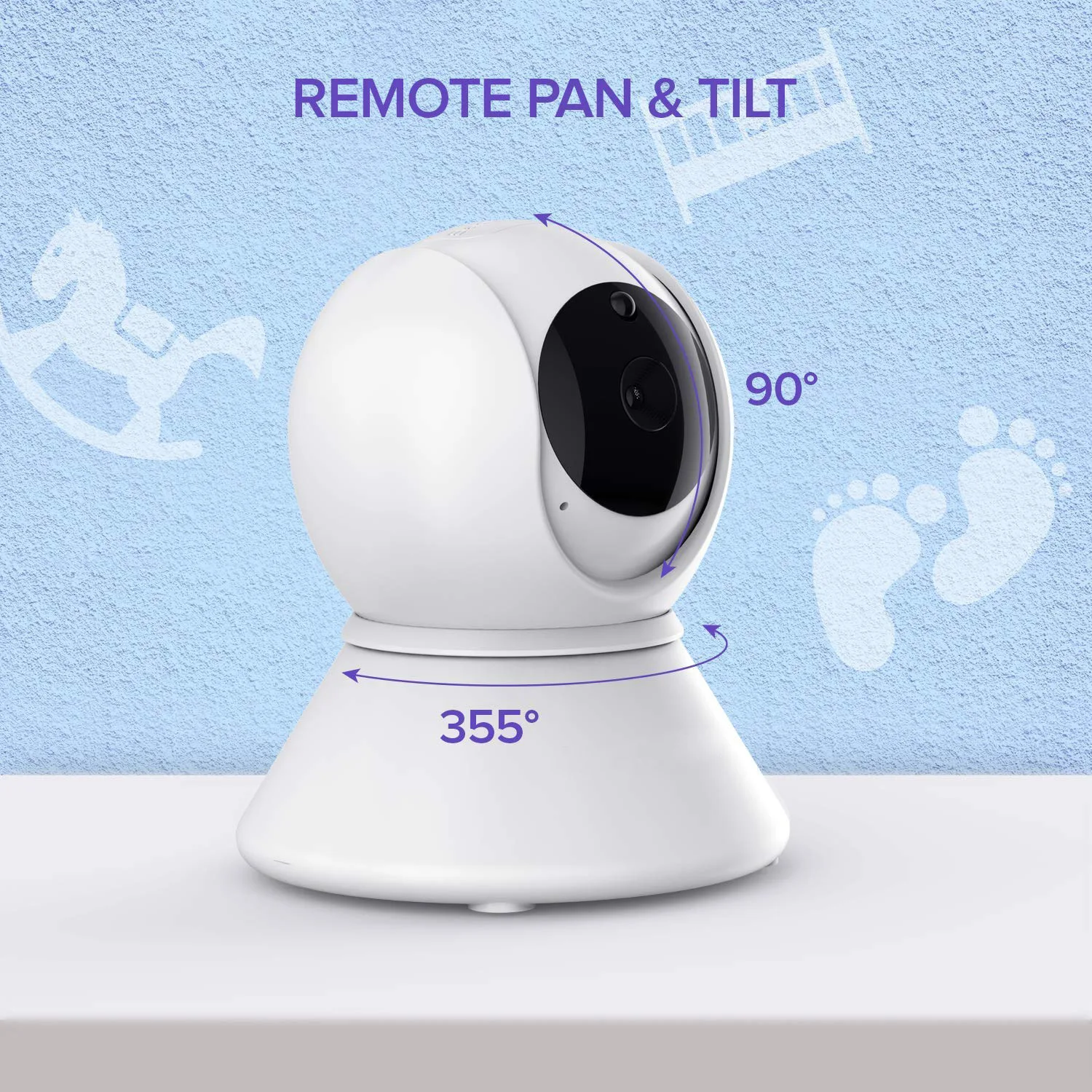 Babystar 3.5 inch Video Baby Monitor Infrared Night Vision Wireless Video Baby Monitor with Remote Camera Pan-Tilt-Zoom