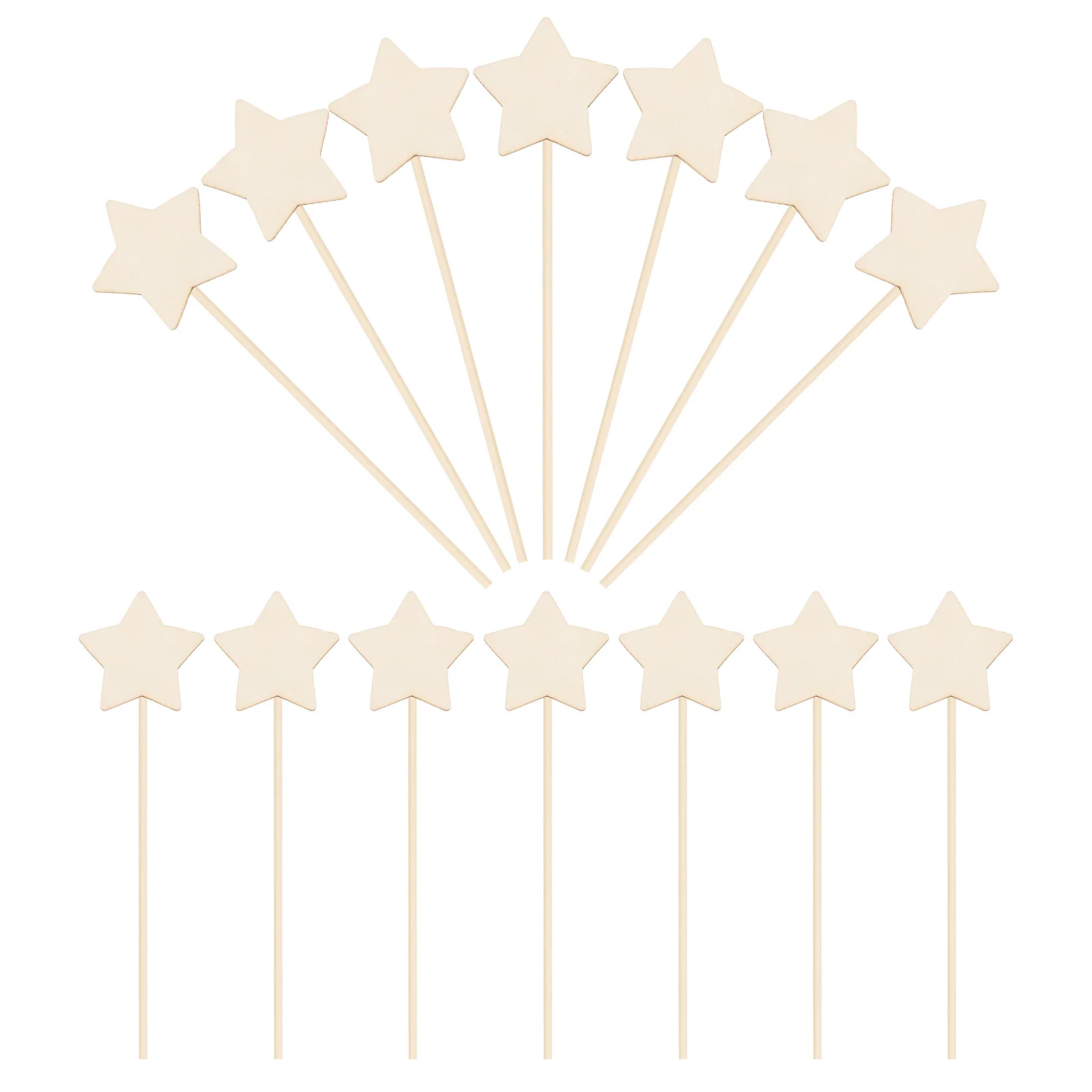 15pcs Unfinished Fairy Wands Wooden Diy For Party Kids Craft Graffiti Painting Blank Wood Sticks Art Project Tool