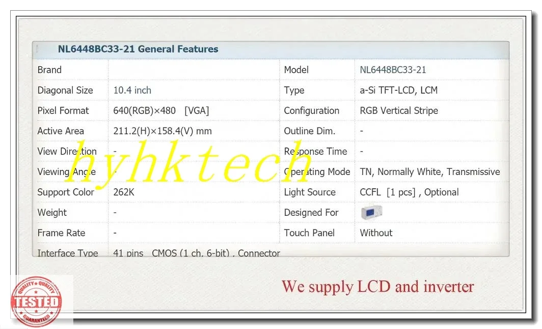NL6448BC33-21   10.4 INCH Industrial LCD,new&A+ in stock, test working before shipment
