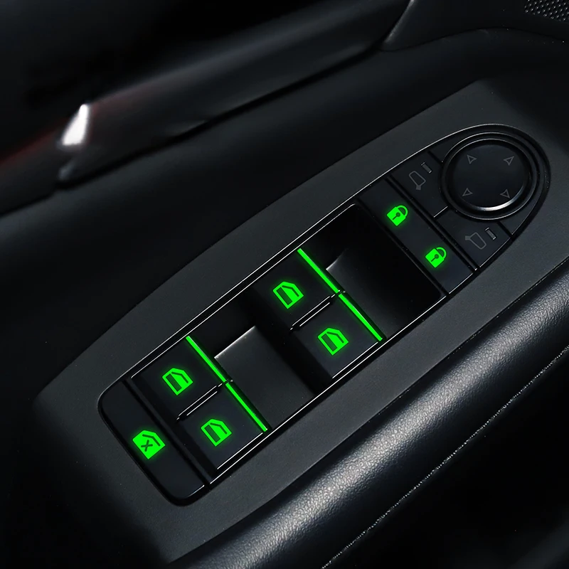 Car Window Lifter Luminous Switch Button Stickers For Jaguar XF XE F-Pace X-Type XJ E-Pace S-Type XEL XFL F X XJL XK