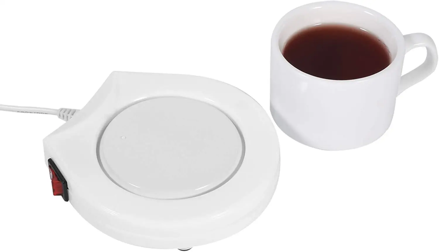 Powered Coffee Cup Heater Pad Plate Beverage for Tea Water Cocoa Soup Milk Scented Candle Wax Heater  Plug 110V White,