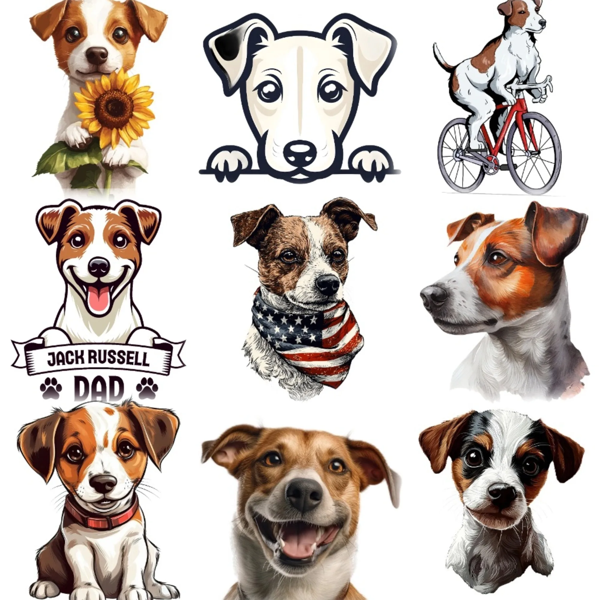 

Jack Russell Terrier Dog Cute Pet Sticker Helmet Car Bicycle Van Motorcycle Wall Decal Accessories Customizable Size