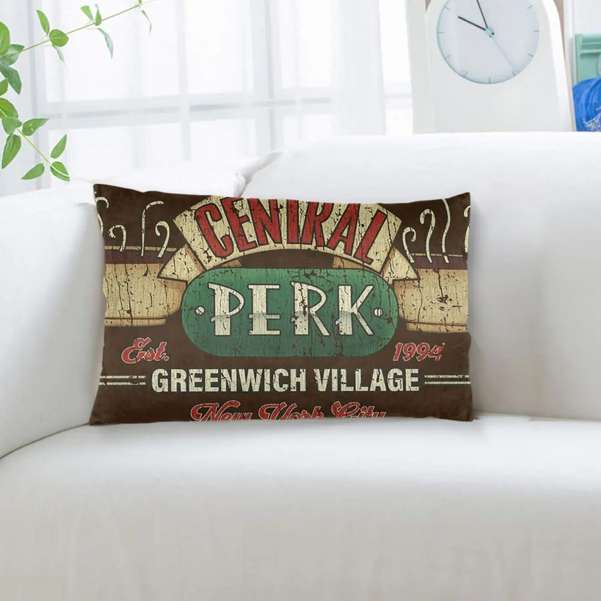 Central Perk Friends Logo Rectangle Pillowcase Cushion Cover Decor Bedroom Bed Home Comfort Throw Pillow