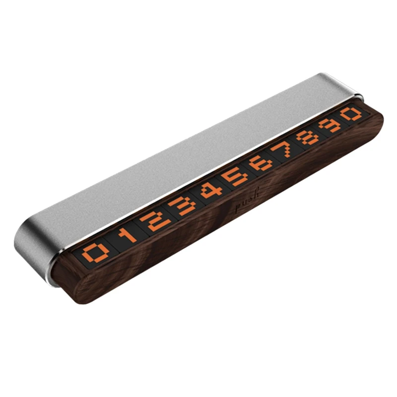 Car Temporary License Plate Walnut Creative Double Number Temporary Parking Sign Can Hide Luminous Parking Card Type 2