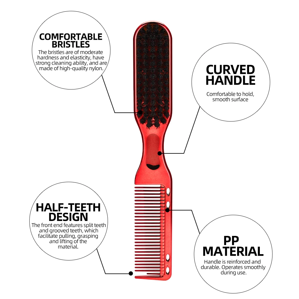 8 color Barber Beard Comb Two-sided Men\'s Shaving Brush Beard Brushes Salon Hairdressing Hair Styling Tool