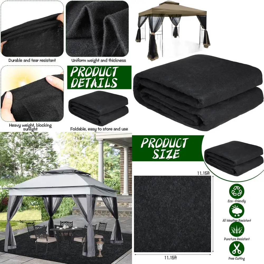 

Утолщенный водонепроницаемый коврик для беседки 11x11 футов, складной ковер для патио, пикника, походов и сада