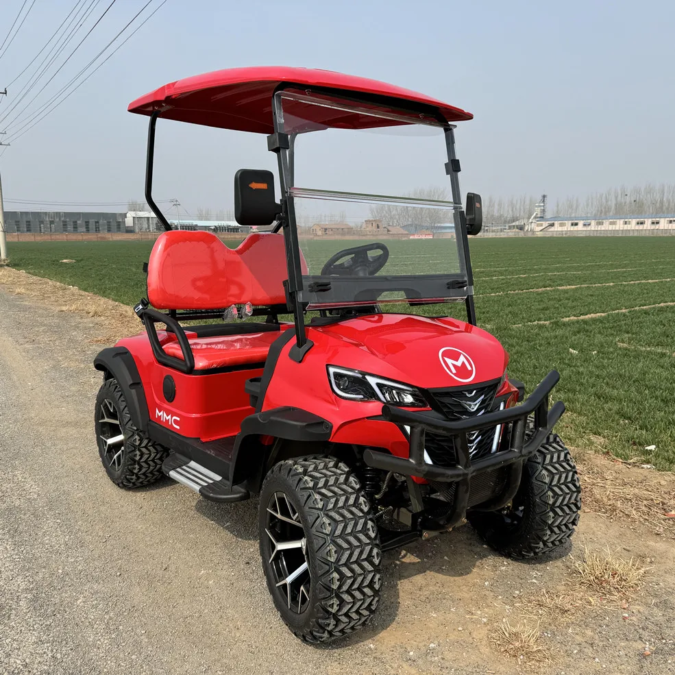 Solar Panels Red Golf Cart CE Approved Lithium Battery Cheap Club Golf Car Adults Scooter 2 4 Seater Gasoline Electric Golf cart