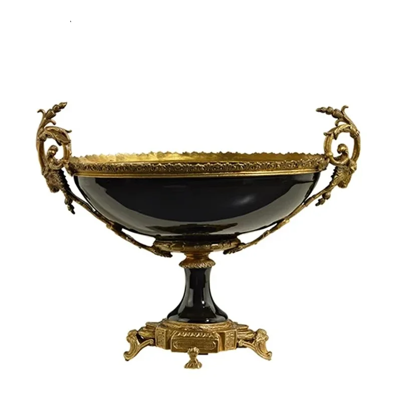 

Home Decor Deluxe brass plate egg-shaped bowl, nuts and dried fruits decorated serving tray