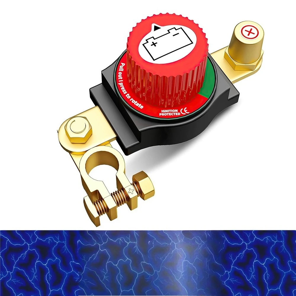 300A Car Battery Disconnect Switch 12V-48V Top Post Isolator for RV Truck Boat Heavy Duty Power Cut Off Protection