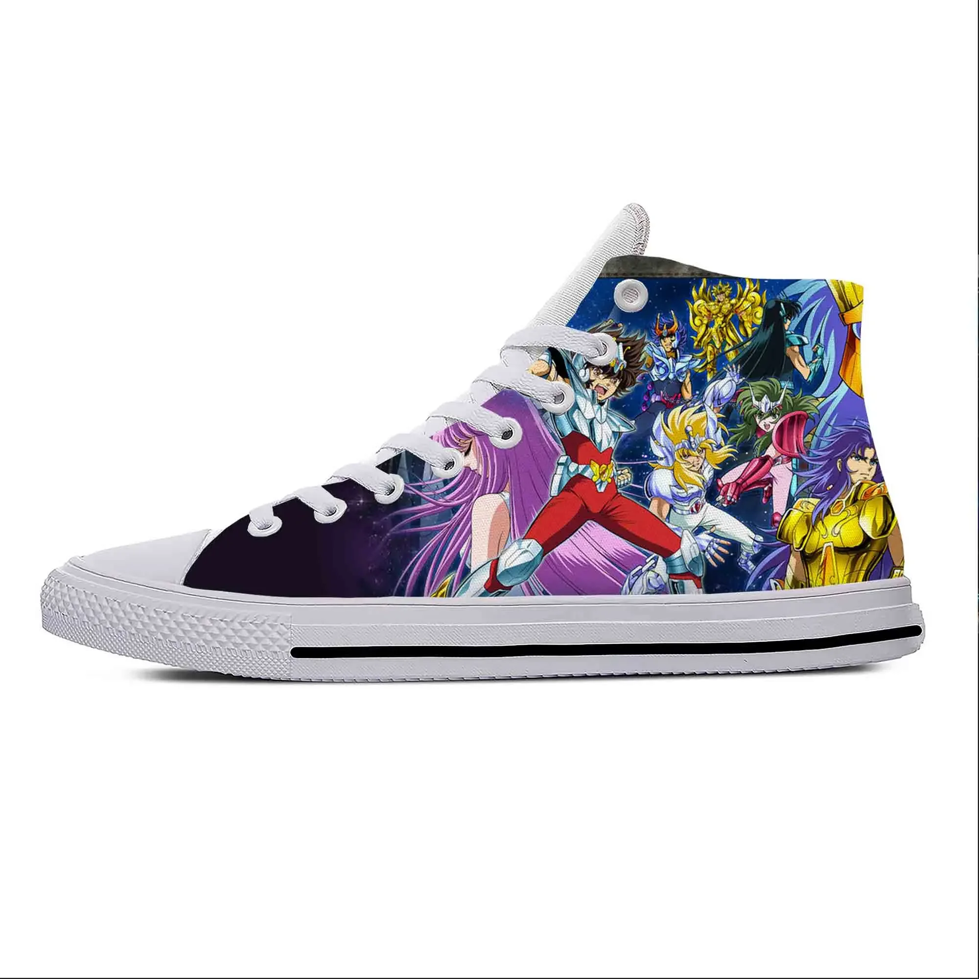 

Seiya Japanese Anime Manga Cartoon Comic Saint Casual Cloth Shoes High Top Lightweight Breathable 3D Print Men Women Sneakers