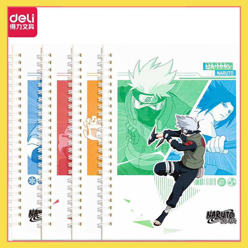 Anime Naruto Student Spiral Notebook Children's Coil Cartoon Anime Notebook Binding Solid A5, 60 sheets