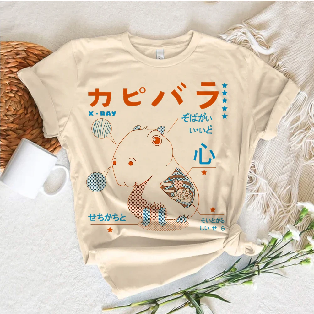 Capibara t shirt women comic Y2K t-shirts girl graphic clothing