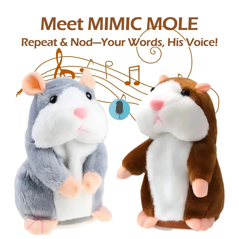 

Cute Electric Talking Hamster Plush Toy Learn To Imitate Talking Nod Plush Doll Toys Interactive Plush Hamster Toys Baby Gifts
