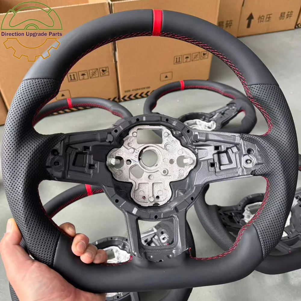 

For VW Golf 7 MK7 GTI Semi Perforated Leather Flat Bottomed Sports Steering Wheel
