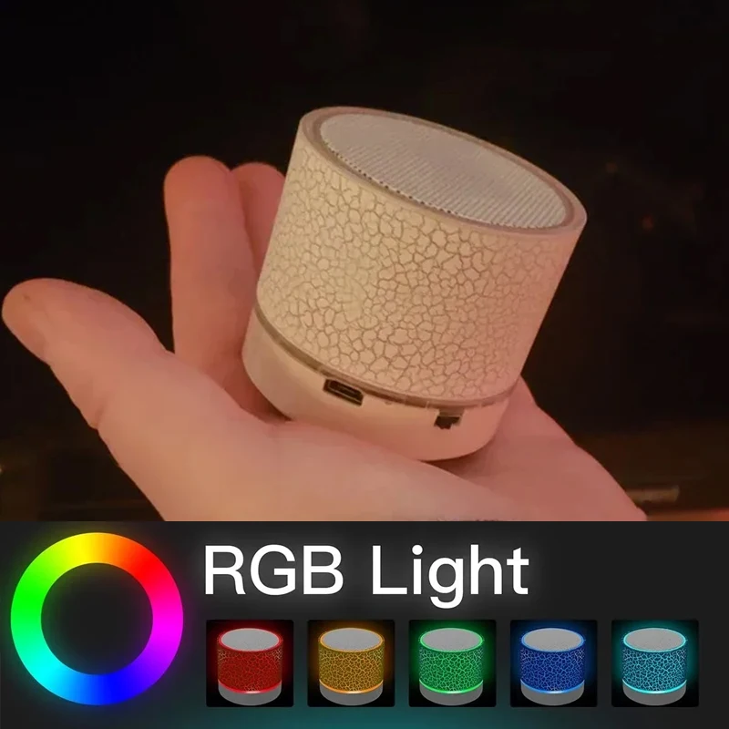 다채로운 멀티 RGB 조명을 갖춘 소형 블루투스 스피커, 샤워실, 자전거, 자동차, 야외용 미니 스피커, 십대들을 위한 선물