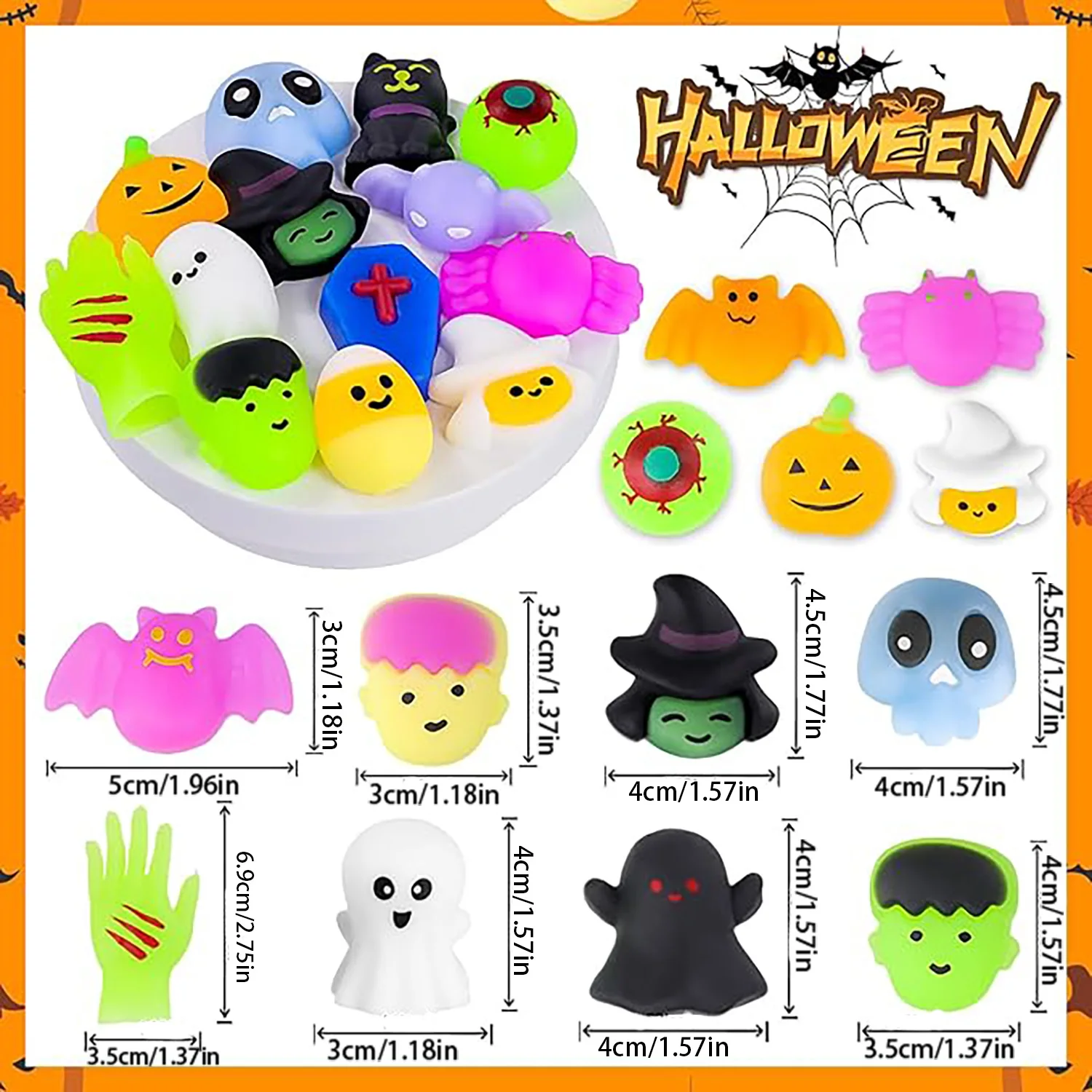 Wansheng TPR Kneif- und Entspannungsspielzeug, Kürbisgeist, kleine Knödel, Stressabbau- und Lüftungsartefakt