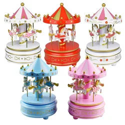 Merry-Go-Round Music Box Toy para Criança, Baby Game, Home Decor, Carrossel Horse, Natal, Casamento, Presente de aniversário