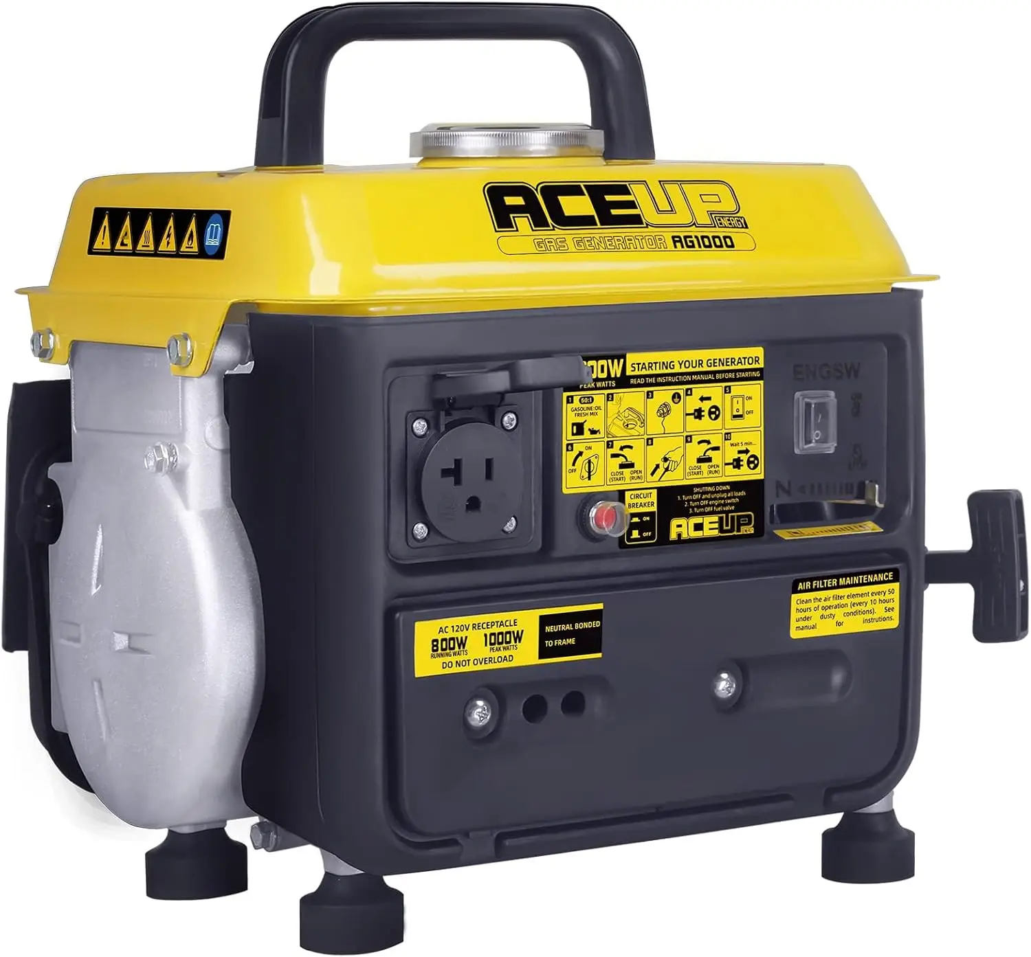 Aceup Energy 1,000W Gas-Powered Generator, Small Portable Generator Camping Ultralight, EPA & CARB Compliant