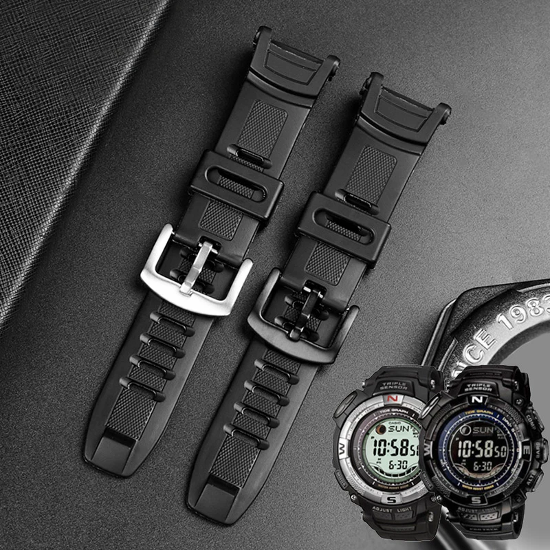 For Casio 3206 3135 PRG-130Y PRW-1500 PRW-1500Y Silicone Watchband Special Strap PROTREK Men Sports Rubber Watch Band Bracelet