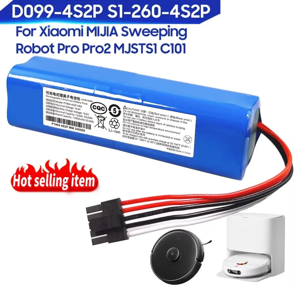 

100% NEW Replacement D099-4S2P Battery For Xiaomi Mi Robot Vacuum-Mop 2 Pro Vacuum-Mop 2 MJSTS1 C101 MJSTP 12800mAh