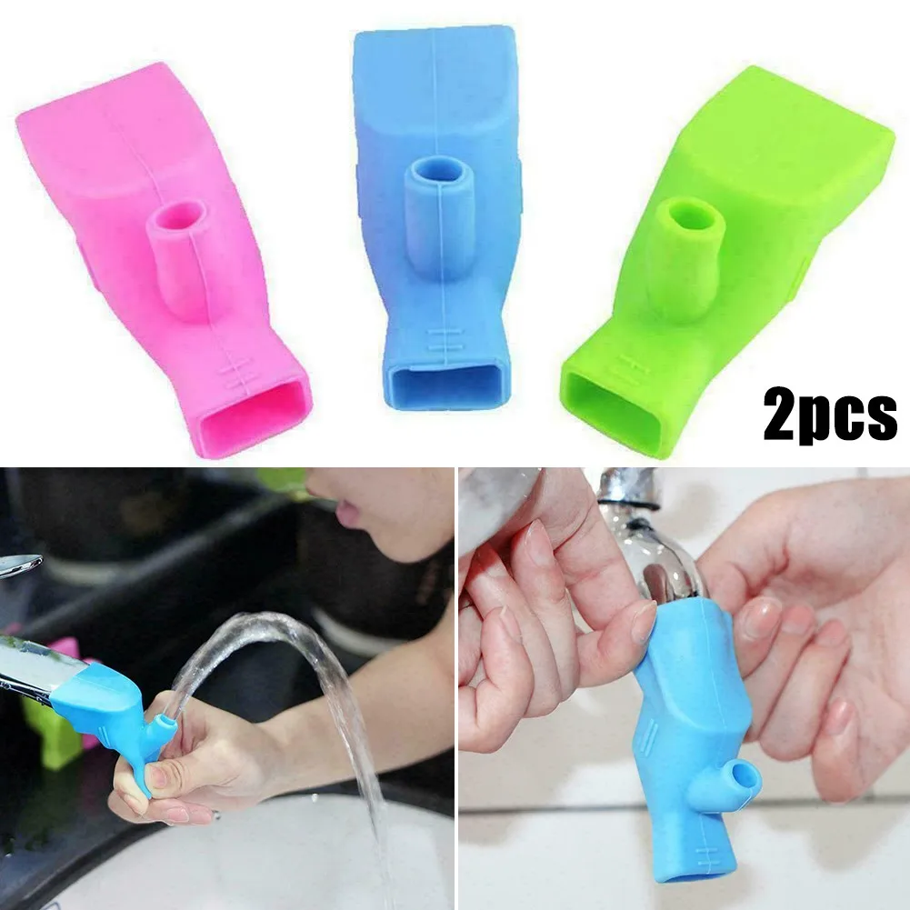 2pc Silicone Kitchen Extension Tap Filter Nozzle Faucet Extender  Water Saving Tap Nozzle Bathroom Sink Accessories