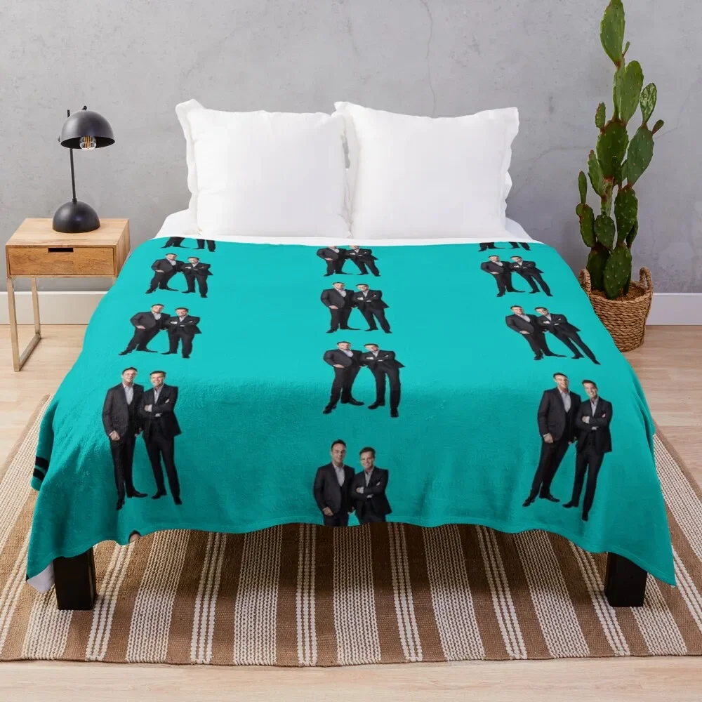 

Ant and Dec [7] Throw Blanket Thermal Plaid on the sofa Hairys Shaggy Flannel Fabric Blankets