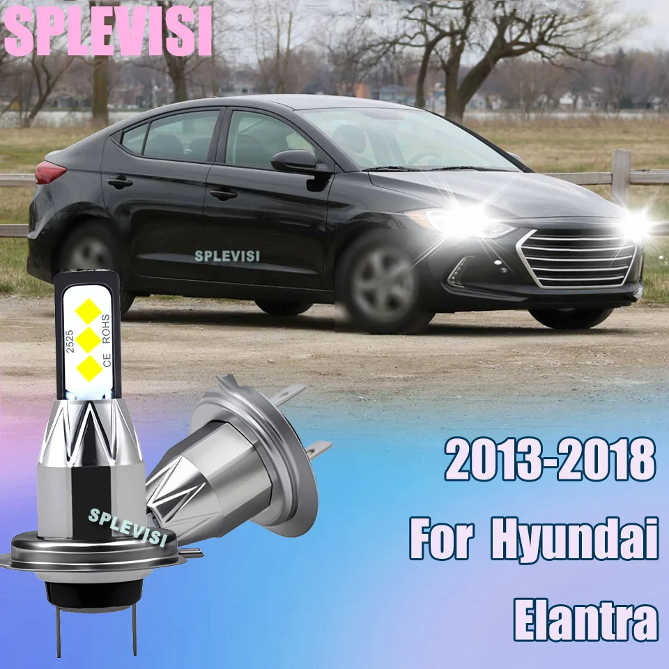 

H7 LED Headlight High Beam Bulbs Flip 6000K 2525 CSP For Hyundai Elantra 2013-2018 Veracruz 2007-2011 Santa Fe Sport 2013-2016