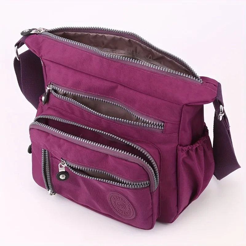 Wasserdichte Nylon-Umhängetasche, mehrere Taschen und Reißverschluss, stilvolle lässige Umhängetasche für Reisen, täglicher Gebrauch – Detail 5