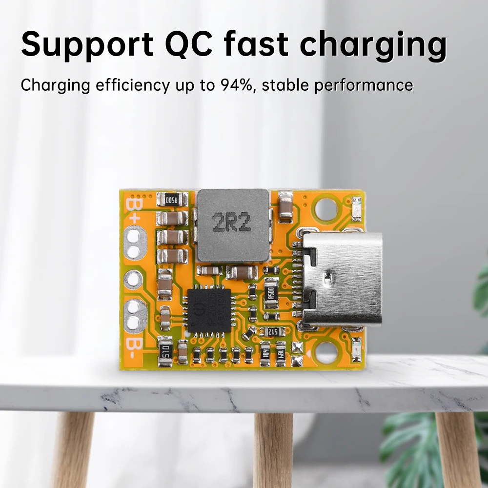 وحدة شحن بطارية ليثيوم أيون صغيرة 2S 3S من النوع C تدعم شحن QC السريع مع ضوء المؤشر وحدة شحن سريعة صغيرة