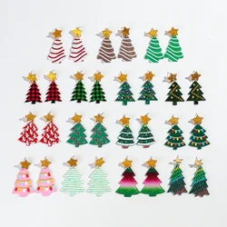 Christmas Day Acrylic Multiple Styles Star Glitter Christmas Tree Earring for Women Cute Cartoon Drop Earrings 2024 Jewelry