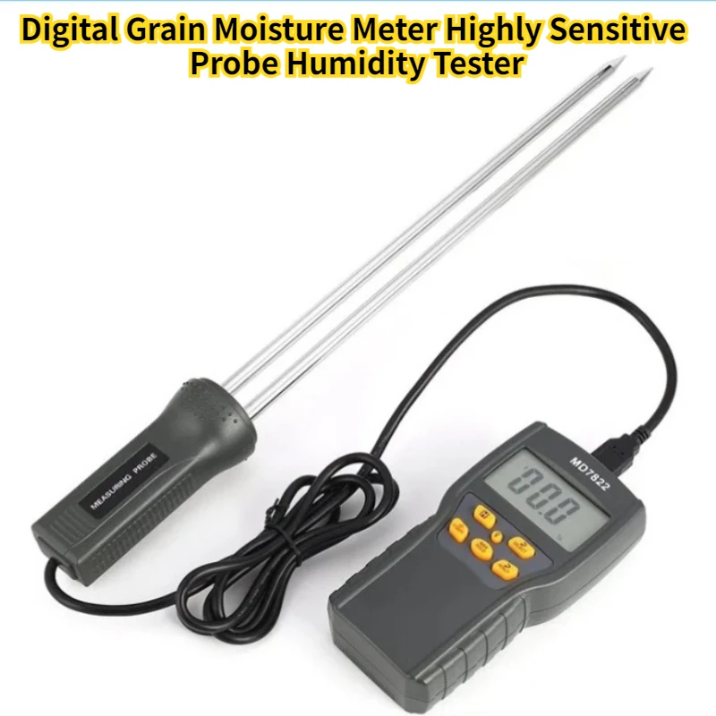 

1pc Digital Grain Moisture Meter LCD Display Humidity Tester Contains Wheat Corn Rice Test Hygrometer Damp Detector