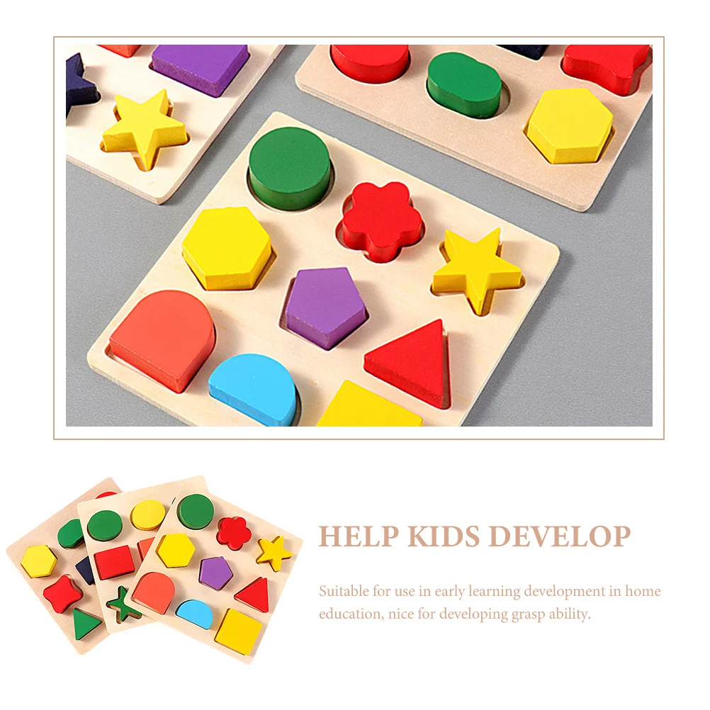 3 قطعة لغز خشبي لوحة المعرفية التعليمية طفل لغز شكل فارز للأطفال المهارات الحركية الدقيقة تعلم الطفل مرحلة ما قبل المدرسة #4